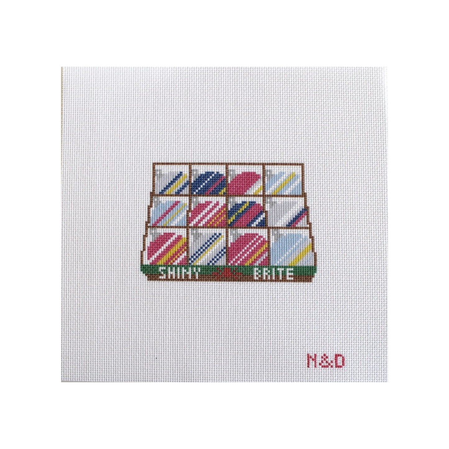 Shiny Brite Ornaments Box Needlepoint Canvas