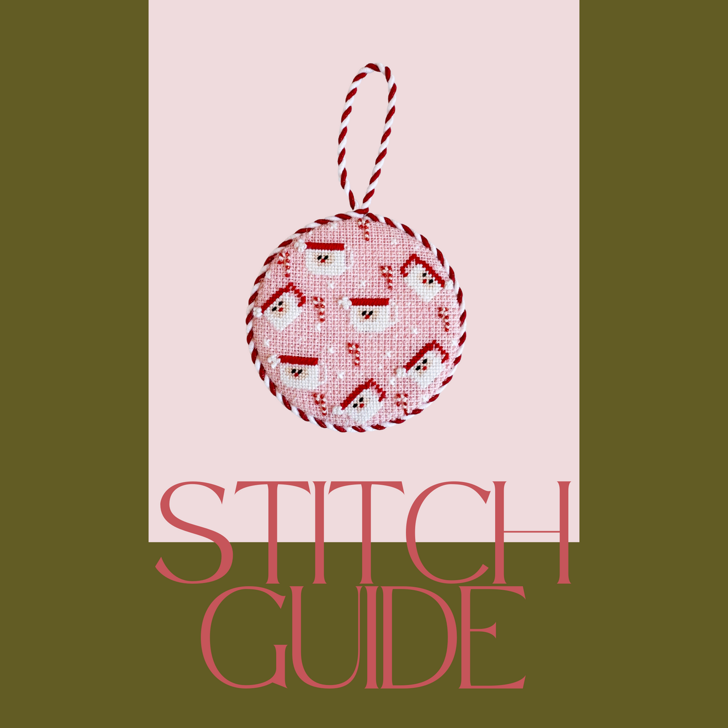 Stitch Guide for Nash & Daughters - Pink Santa Mugs Round Ornament
