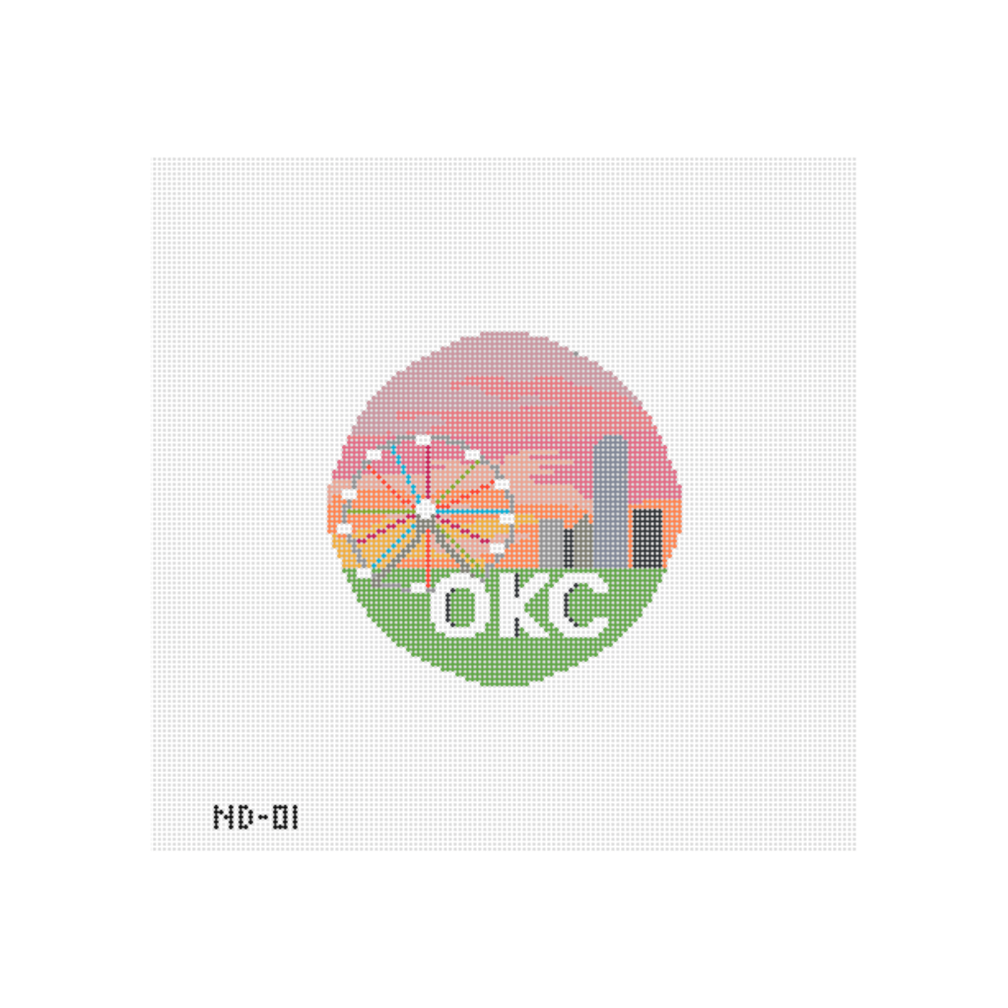 OKC Skyline Needlepoint Canvas