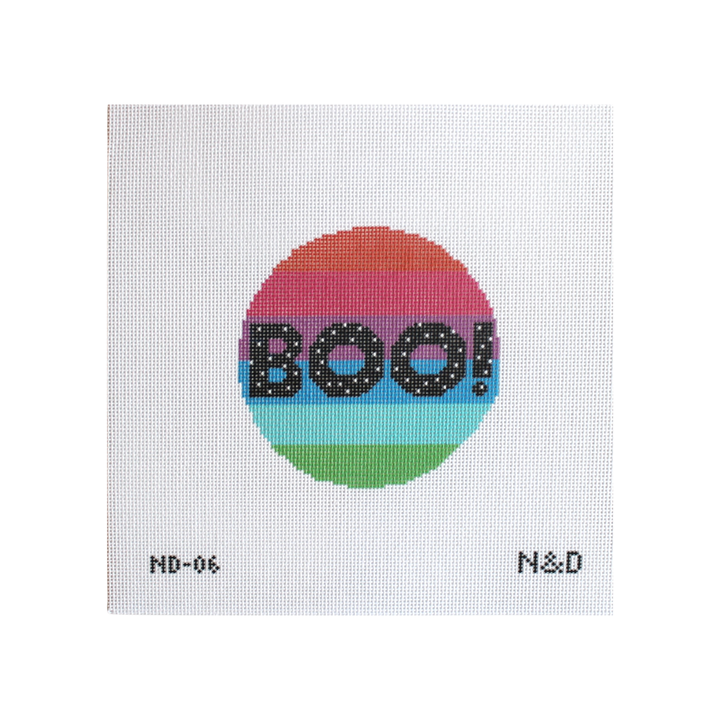 Colorful Boo! Needlepoint Canvas