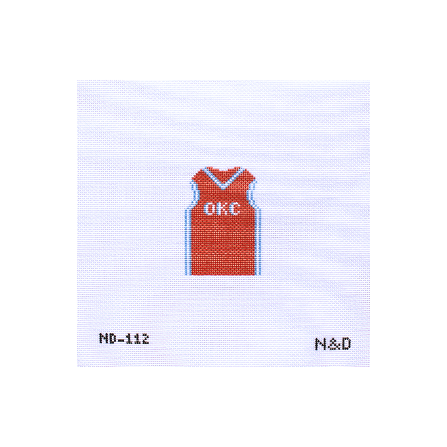 OKC Orange Basketball Jersey Needlepoint Canvas