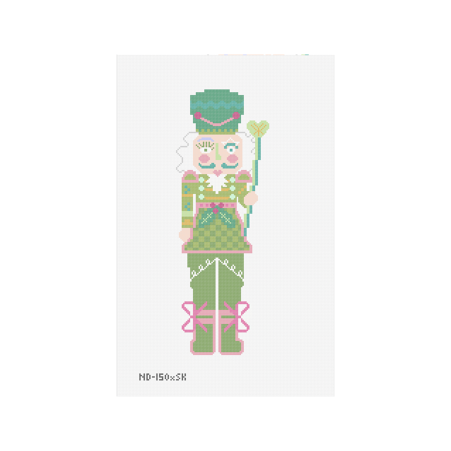 Large Green Nutcracker Needlepoint Canvas