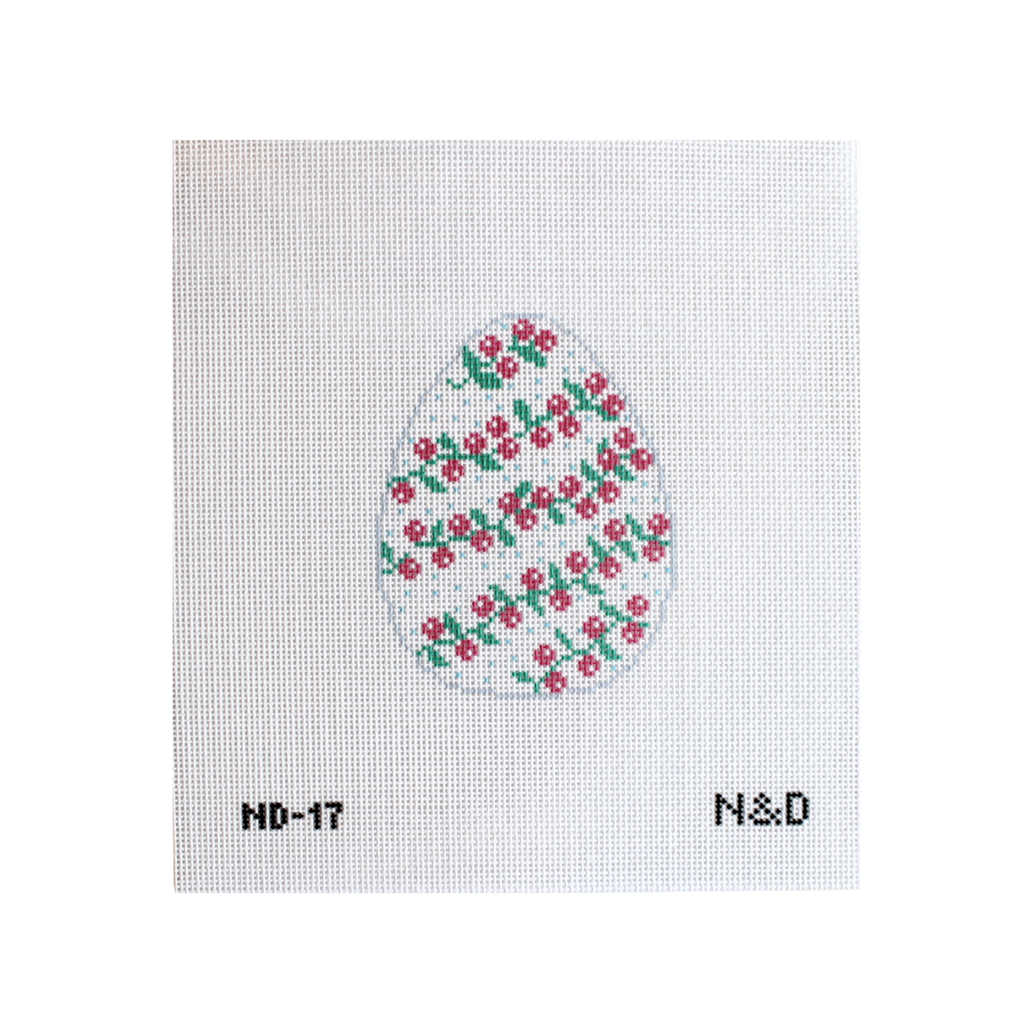 Pink Vine Egg Needlepoint Canvas