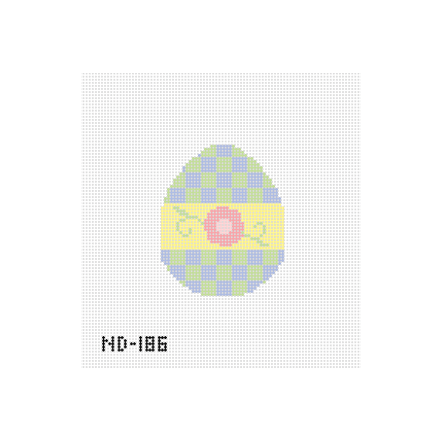 Checkerboard Flower Egg Needlepoint Canvas - Wholesale