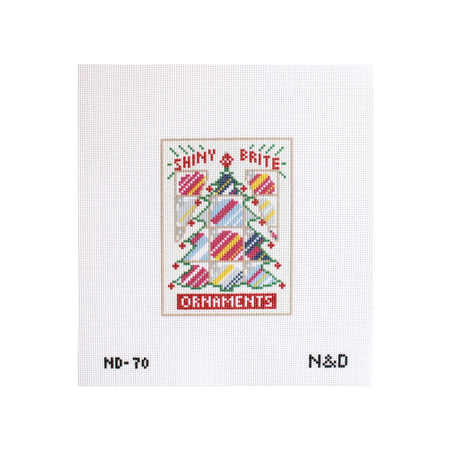 Shiny Brite Box 2 - Tree - Needlepoint Canvas