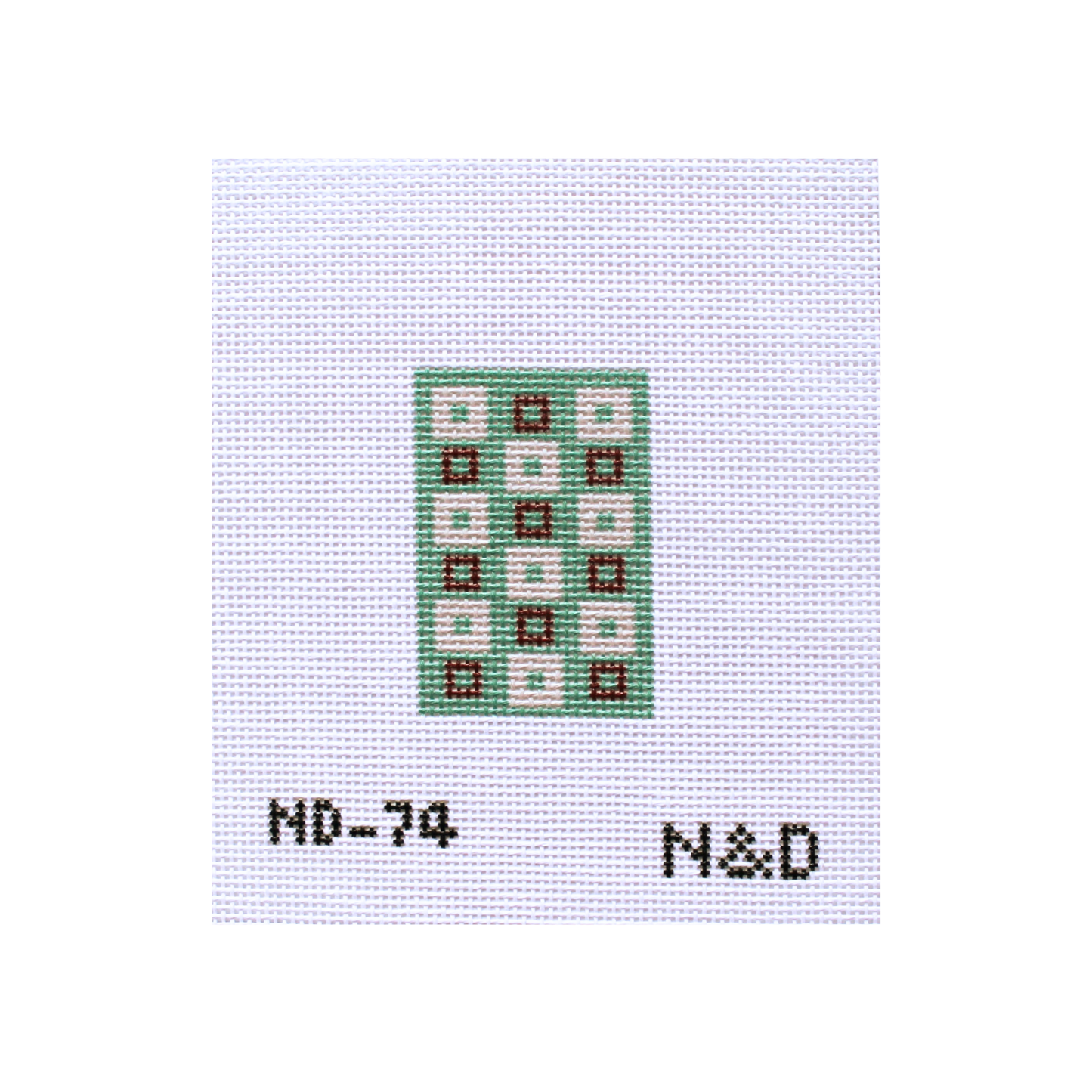 Geometric Squares Luggage Tag Needlepoint Canvas