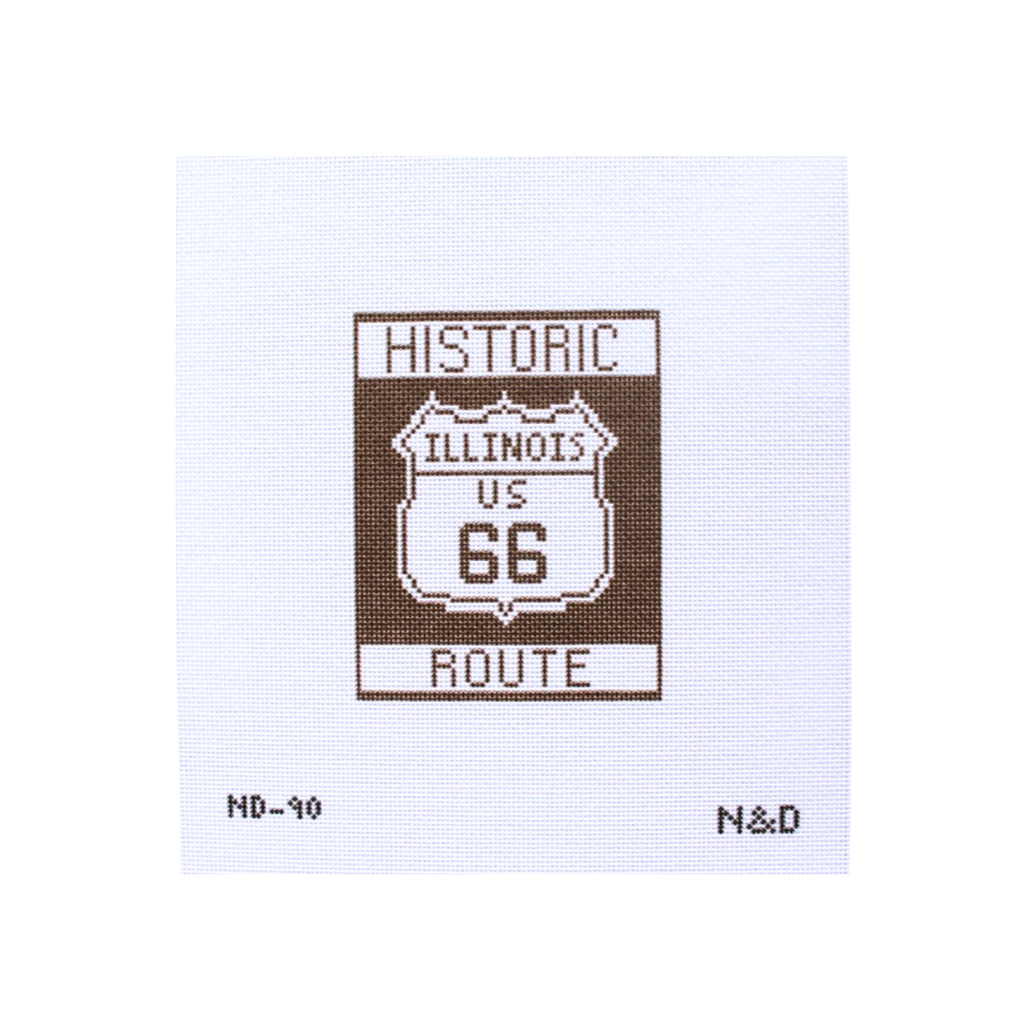 Illinois Route 66 Needlepoint Canvas