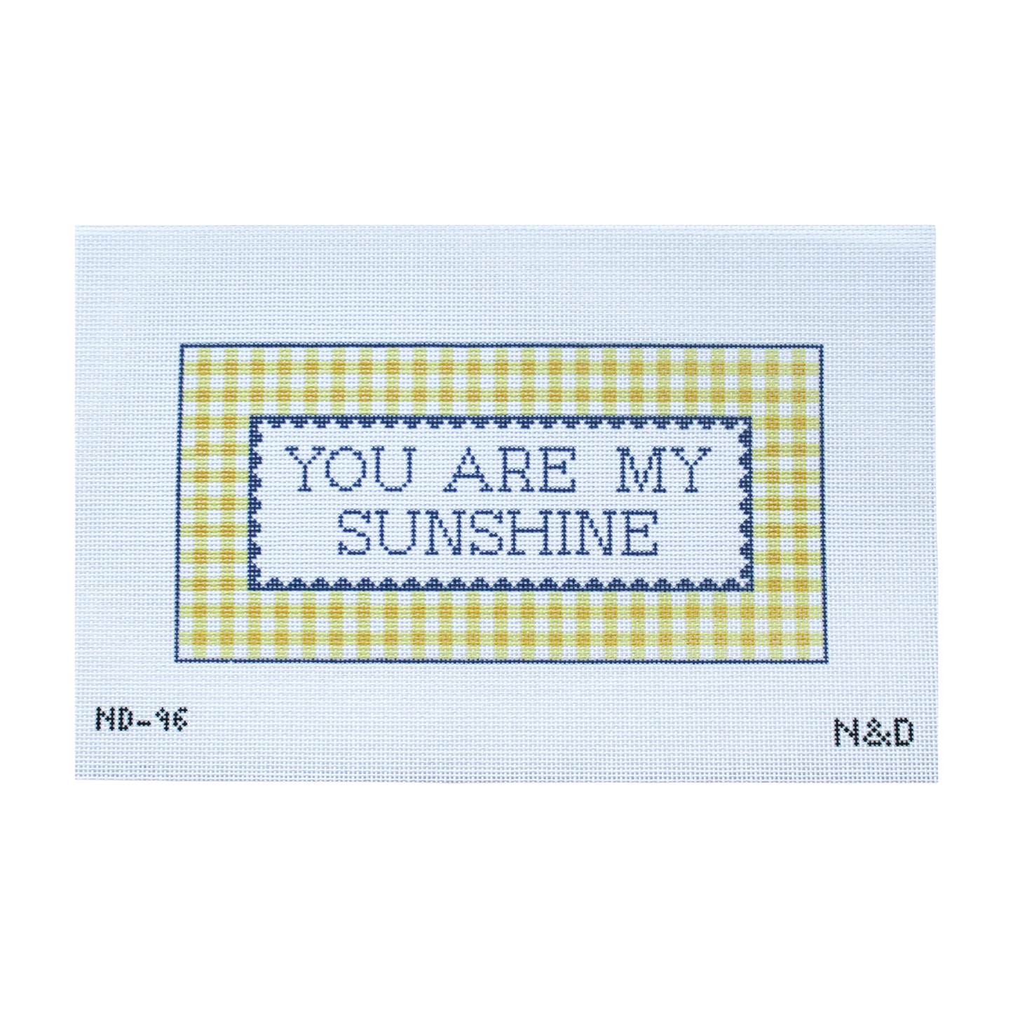 You Are My Sunshine Gingham Needlepoint Sign Canvas