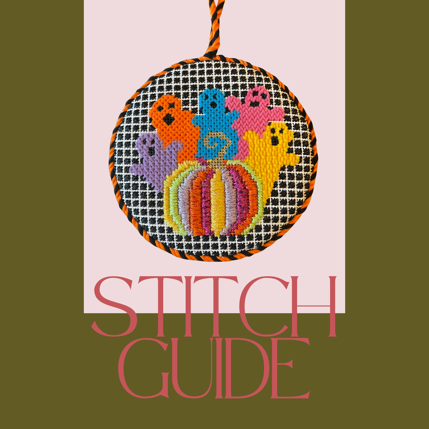 Stitch Guide for Nash & Daughters - Colorful Ghosts with Pumpkin