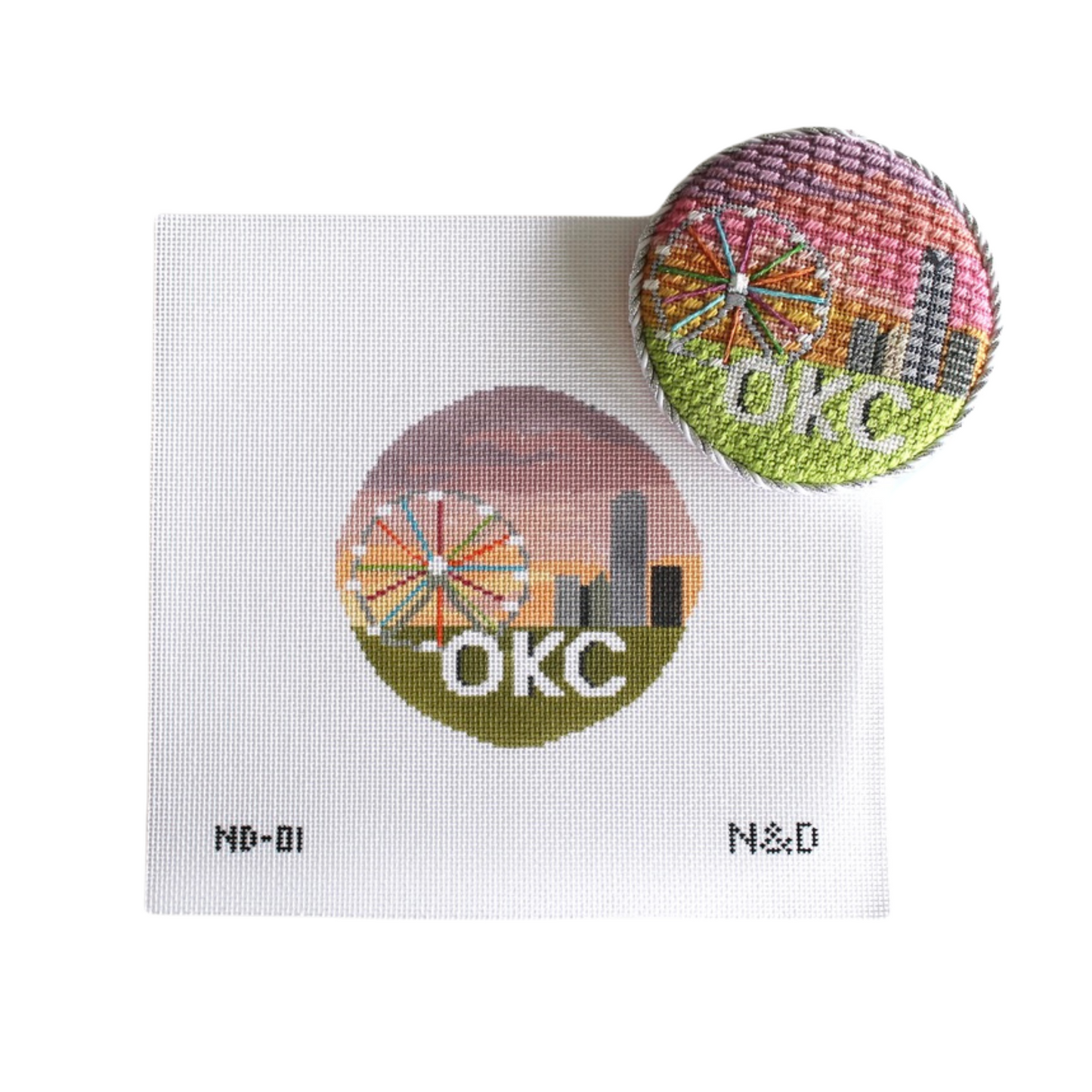 OKC Skyline Needlepoint Canvas