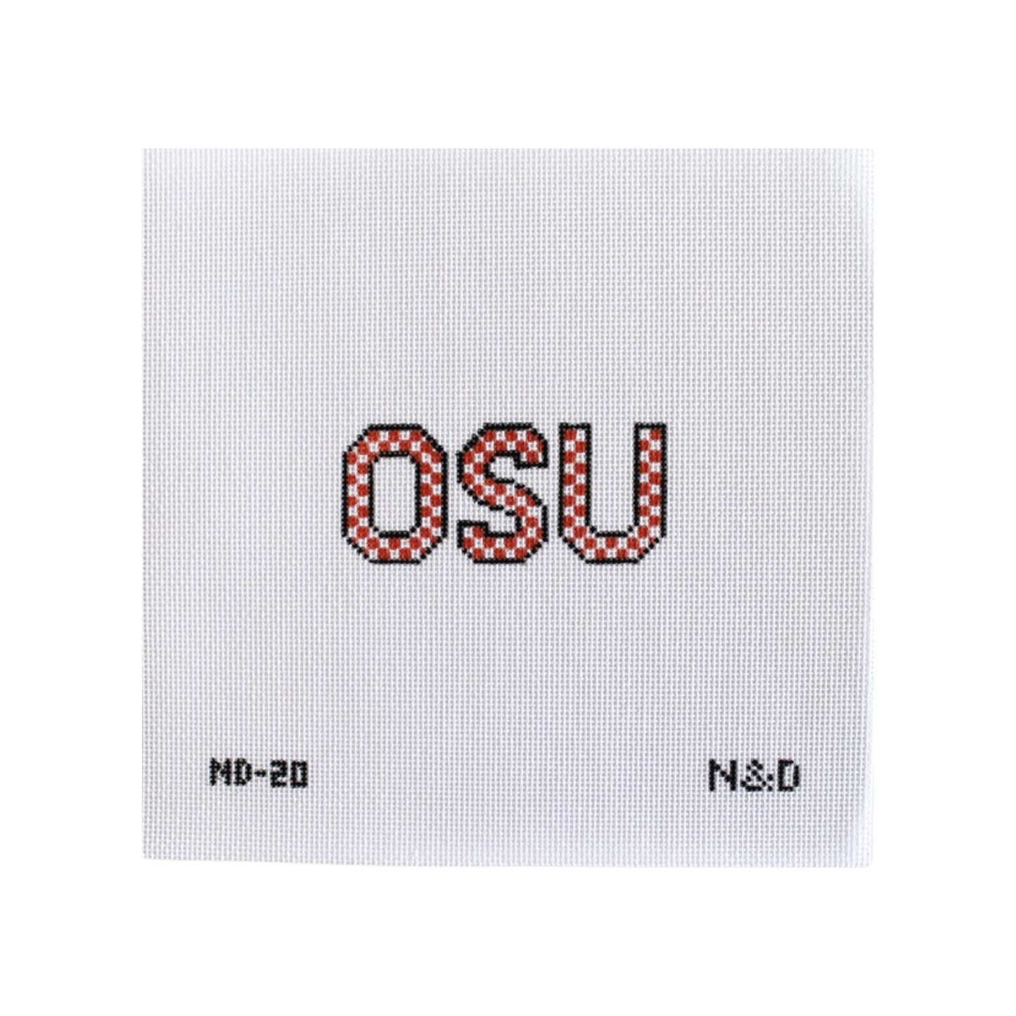 OSU Checkerboard Letters Needlepoint Canvas