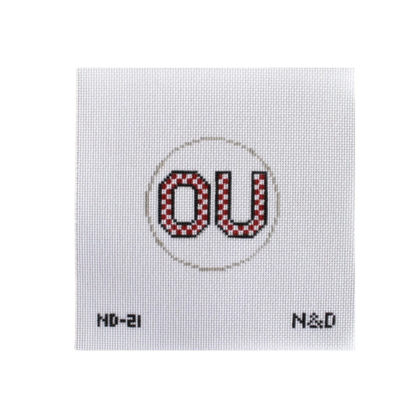 OU Checkerboard Letters Needlepoint Canvas