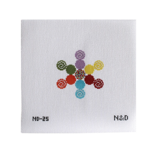 Sprinkle Candy Snowflake Needlepoint Canvas