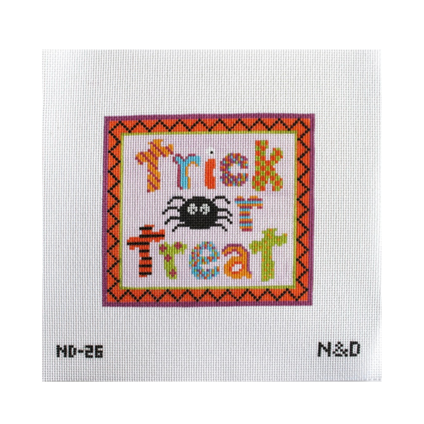Colorful Trick or Treat Sign Needlepoint Canvas