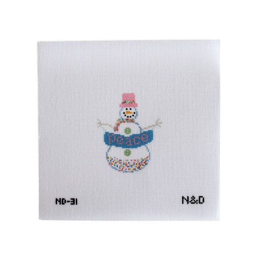 Sprinkle Snowman Needlepoint Canvas