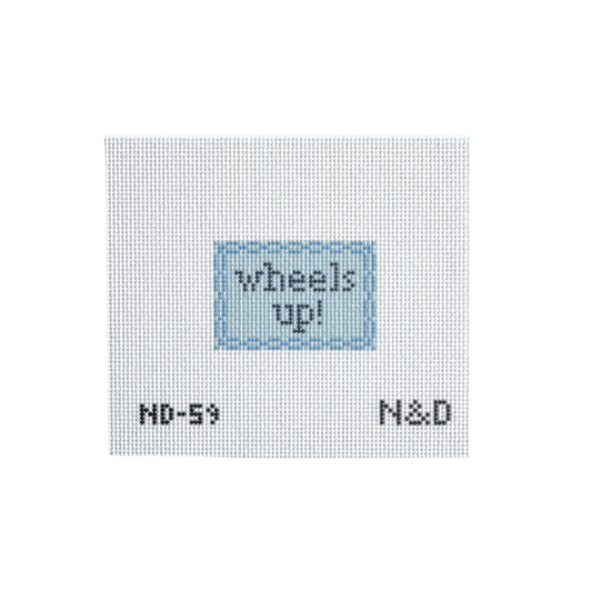 Wheels Up! Luggage Tag Needlepoint Canvas