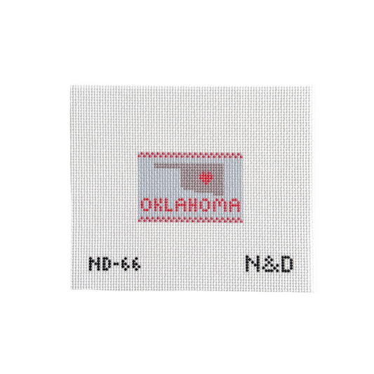 Small Red Oklahoma Needlepoint Canvas