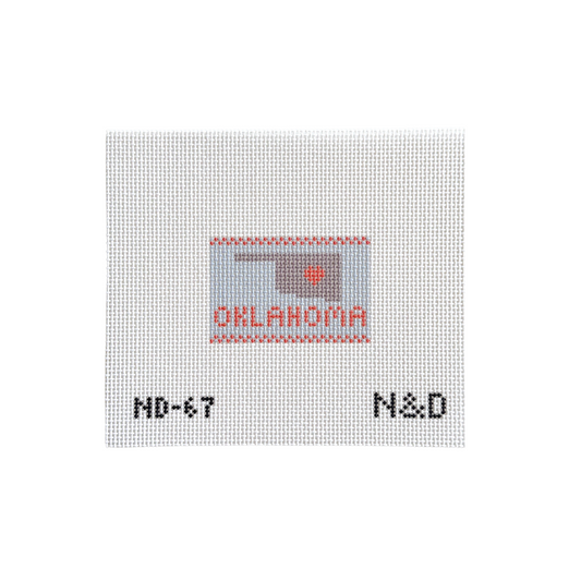 Small Orange Oklahoma Needlepoint Canvas