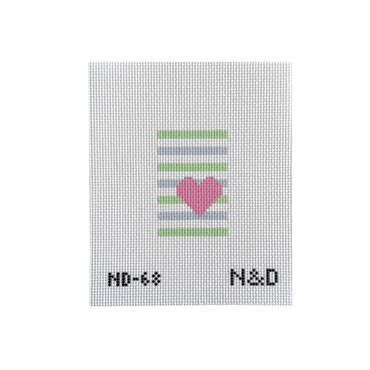 Heart and Stripes Needlepoint Canvas