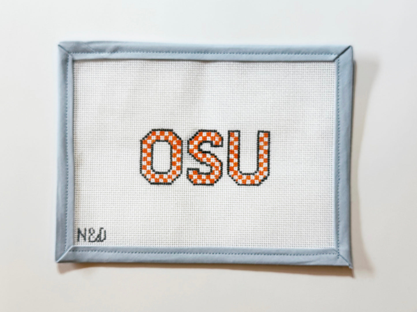 OSU Checkerboard Letters Needlepoint Canvas