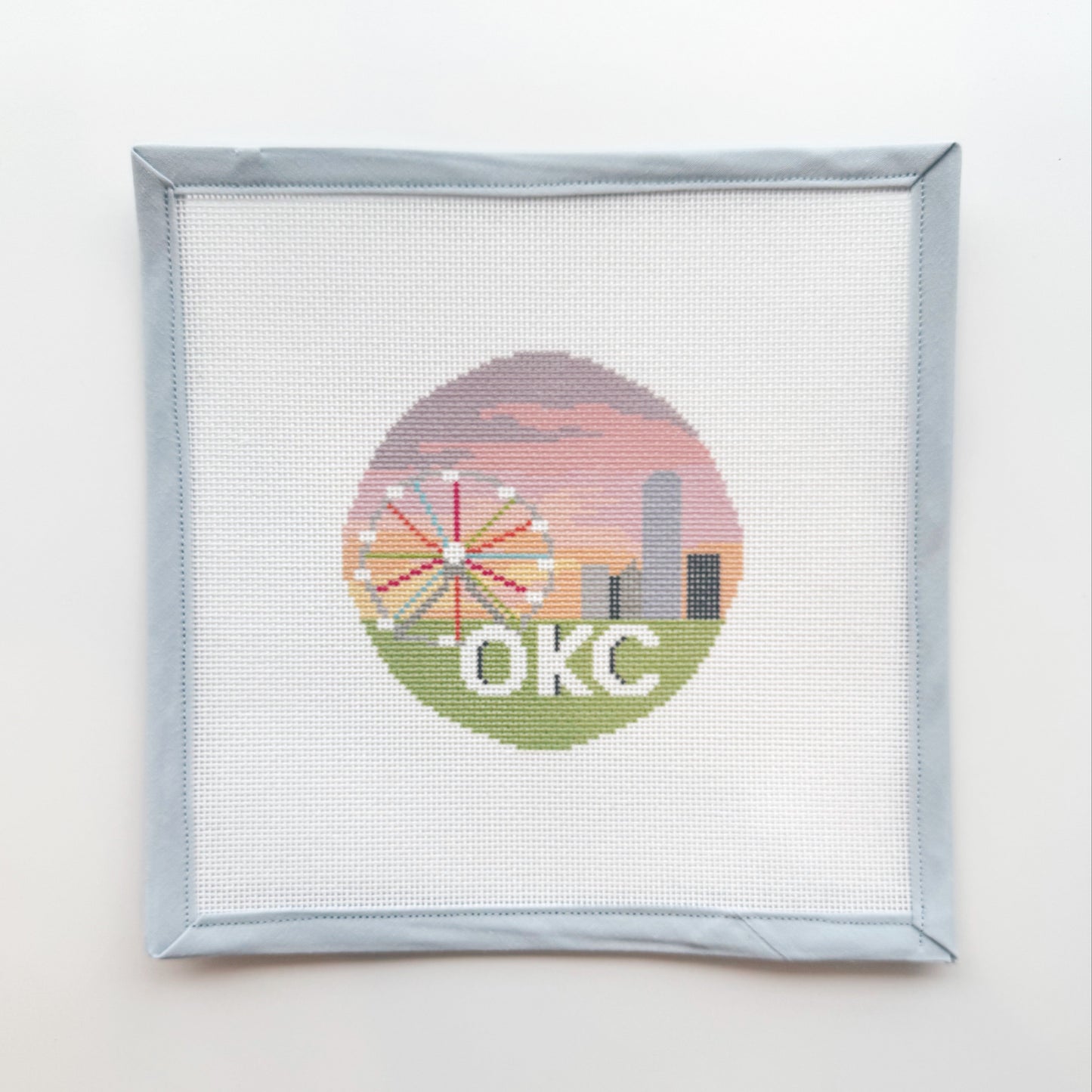 OKC Skyline Needlepoint Canvas