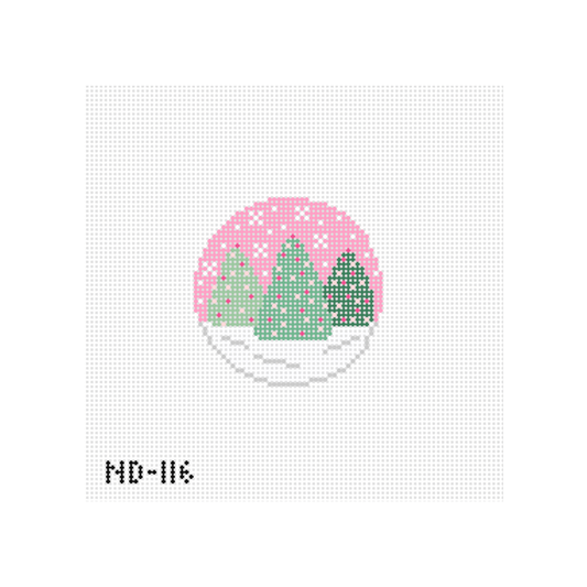 3" Three Pink Winter Trees