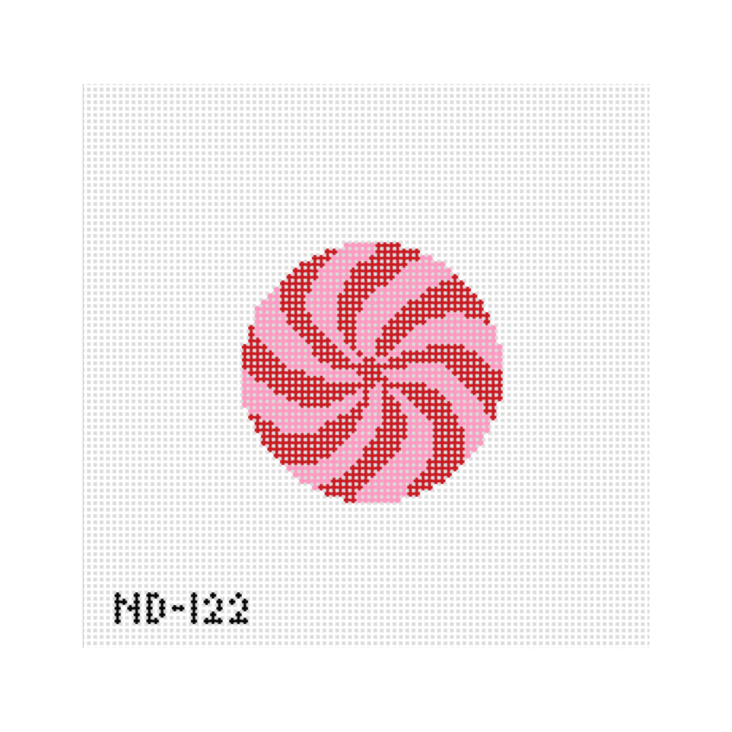 Pink and Red Peppermint Needlepoint Canvas