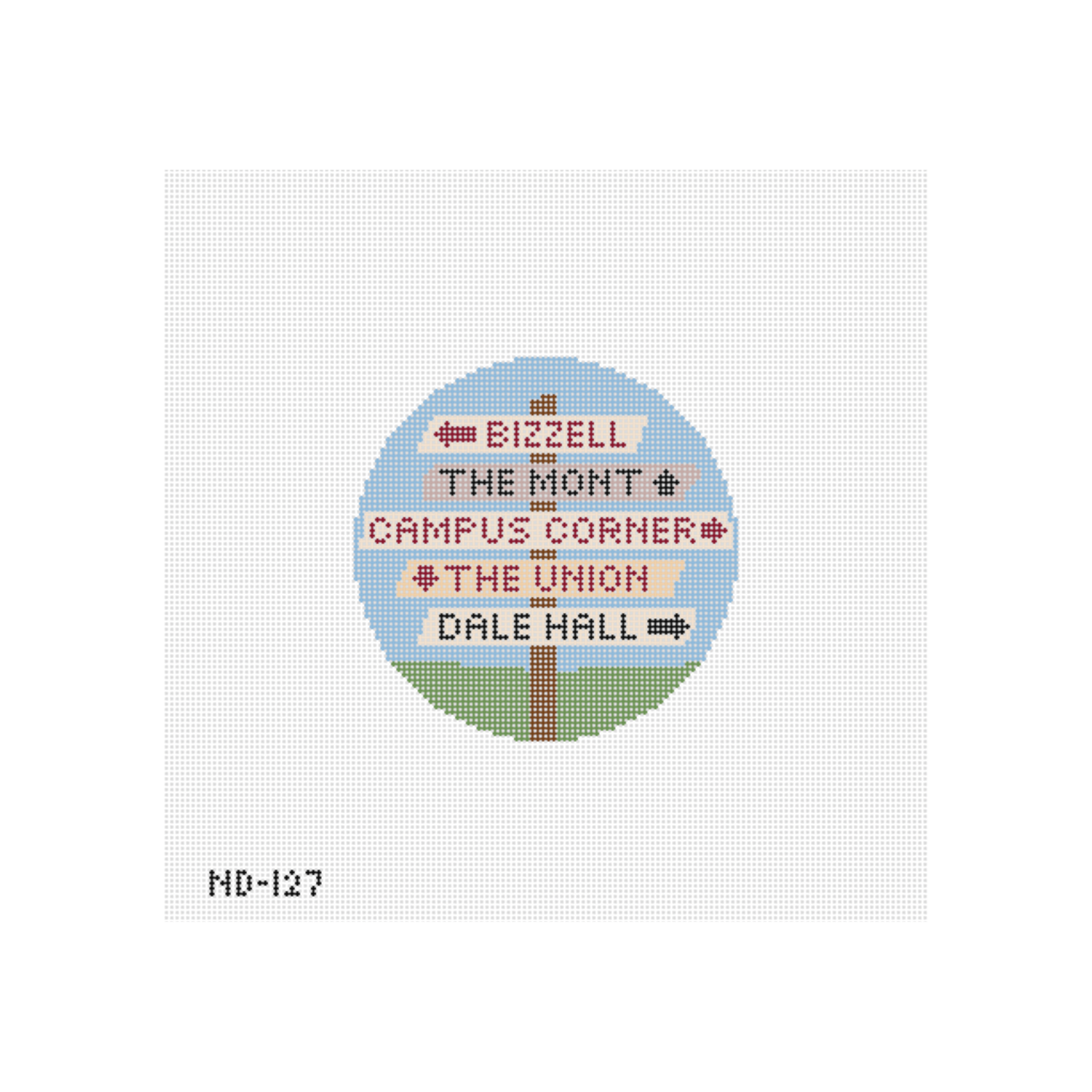 Norman Campus Directional Sign Needlepoint Canvas