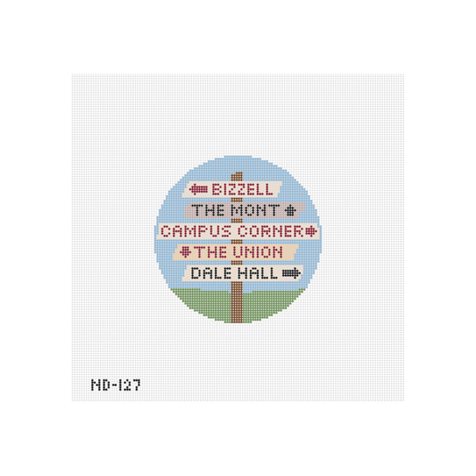 Norman Campus Directional Sign Needlepoint Canvas - Wholesale