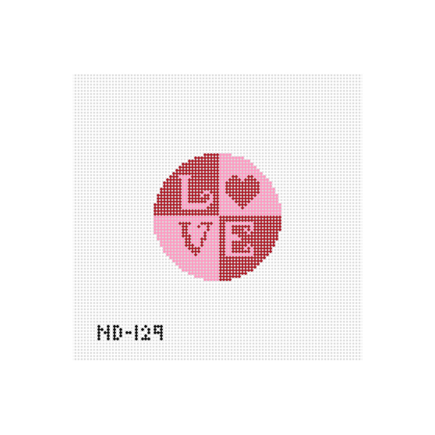 LOVE Round Needlepoint Canvas