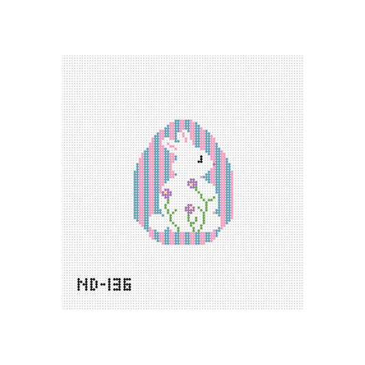Purple Flower Bunny Egg Needlepoint Canvas - Wholesale