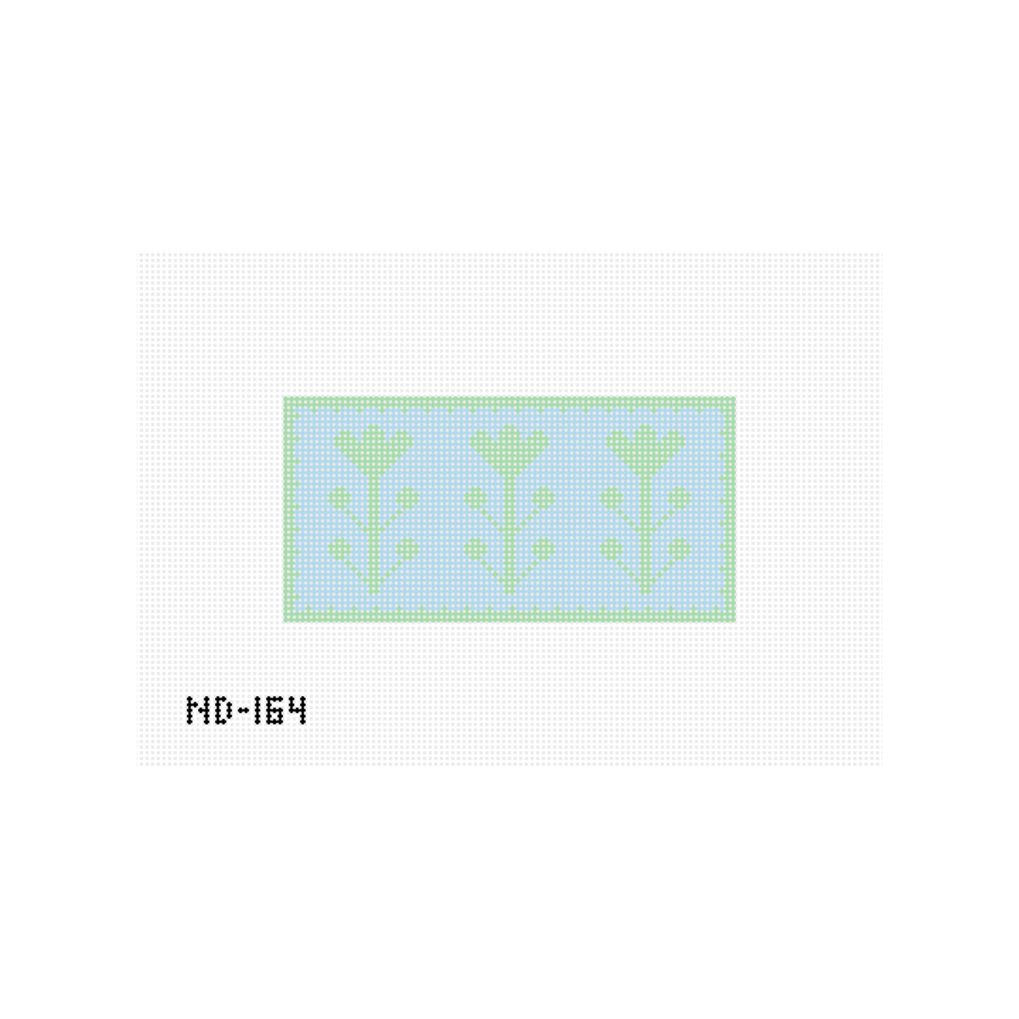 Blue & Green Block Print Flower B - Clutch Insert Needlepoint Canvas - Wholesale