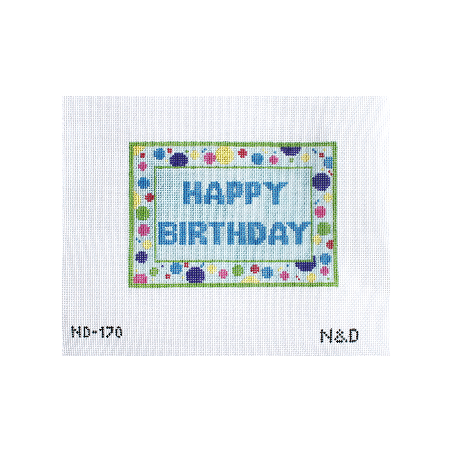 Happy Birthday Sign (Simple Letters) Needlepoint Canvas