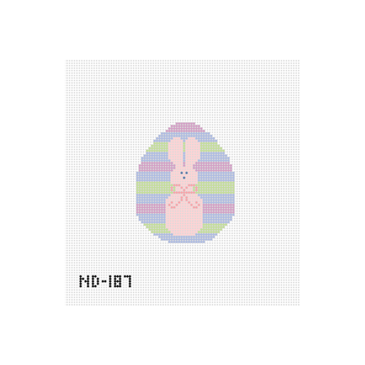 Stripes and Bunny Egg Needlepoint Canvas  - Wholesale