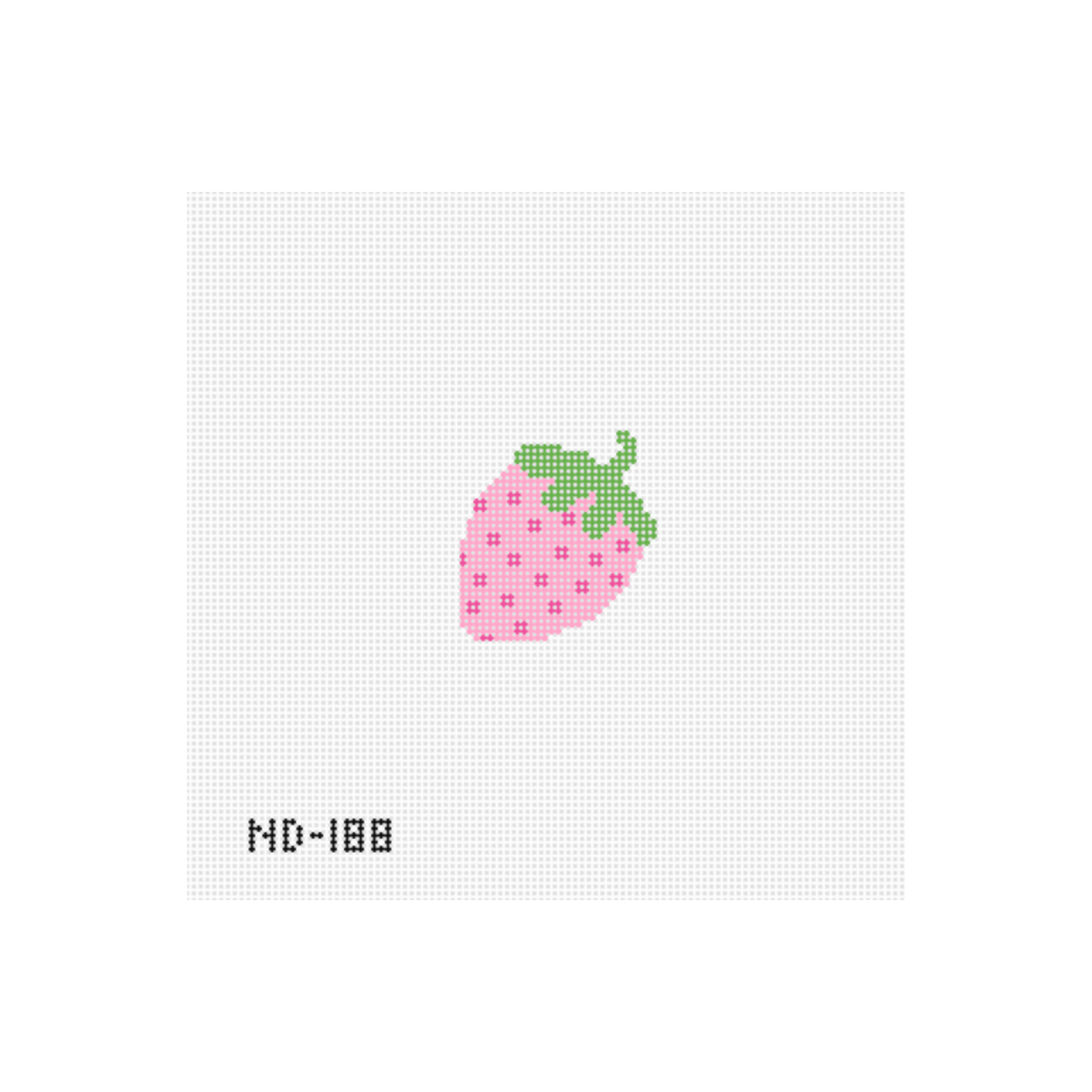 Small Pink Strawberry Needlepoint Canvas