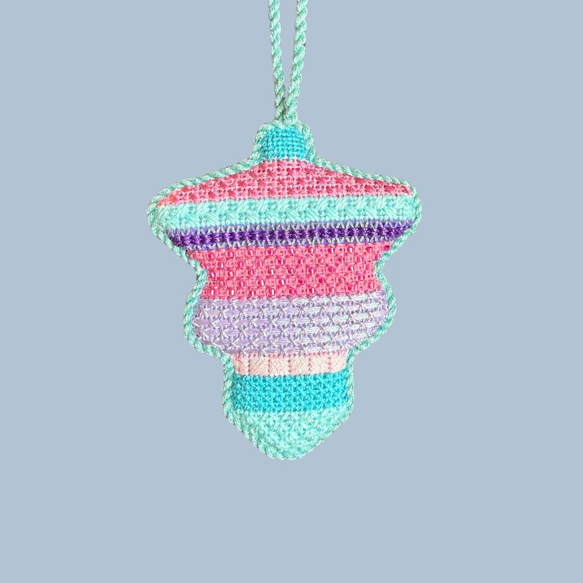 Mid Century Mod Ornament - Vintage Stripes Needlepoint Canvas - Wholesale