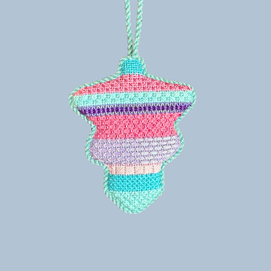 Mid Century Mod Ornament - Vintage Stripes Needlepoint Canvas