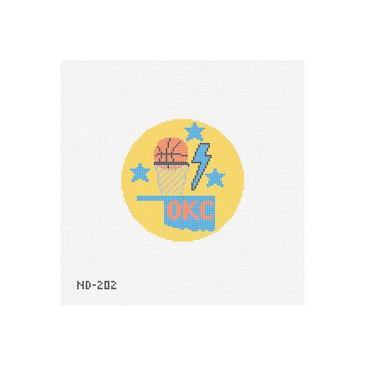 OKC Basketball Icons Needlepoint Canvas