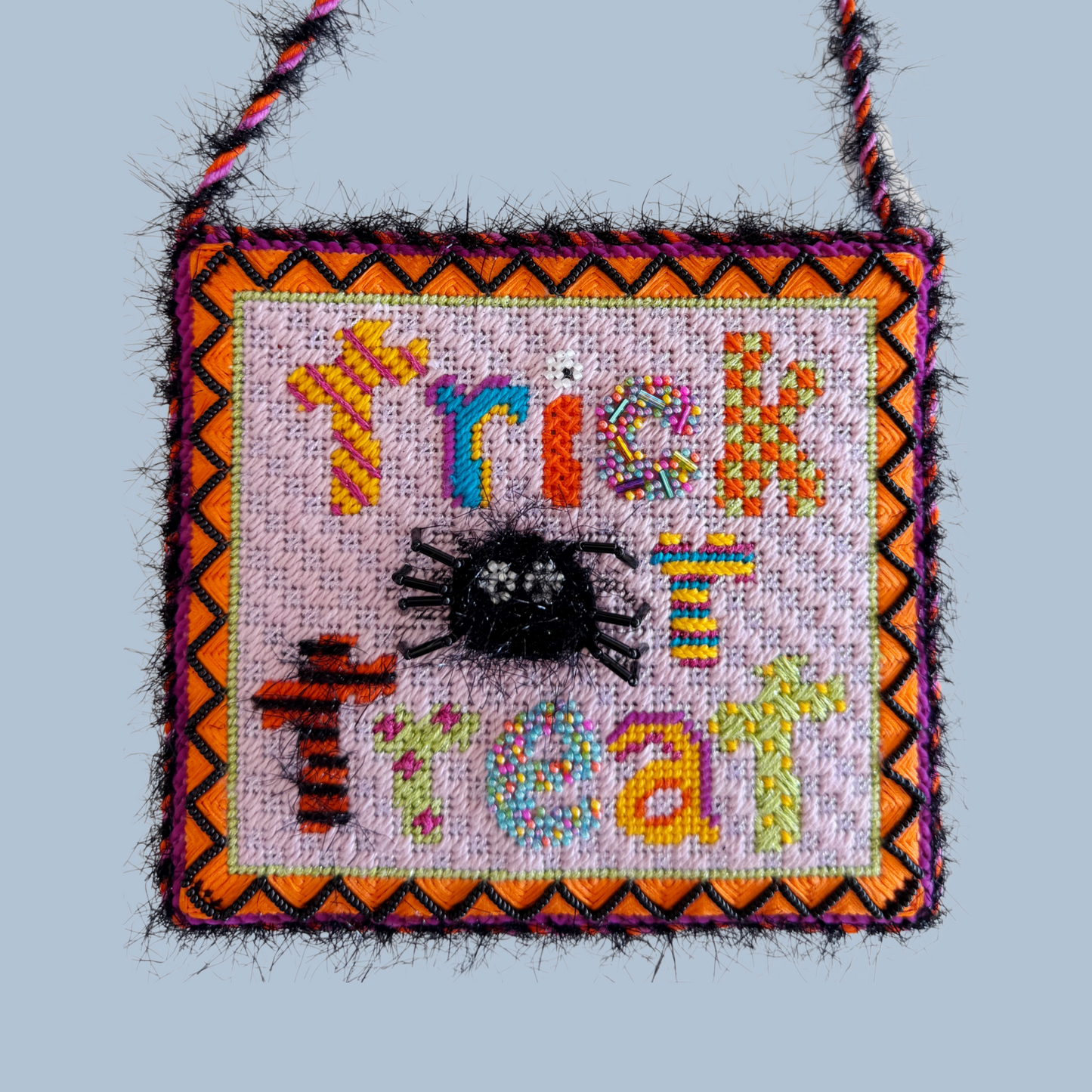 Colorful Trick or Treat Sign Needlepoint Canvas