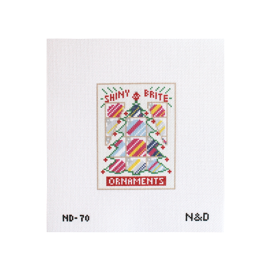 Shiny Brite Box 2 - Tree - Needlepoint Canvas