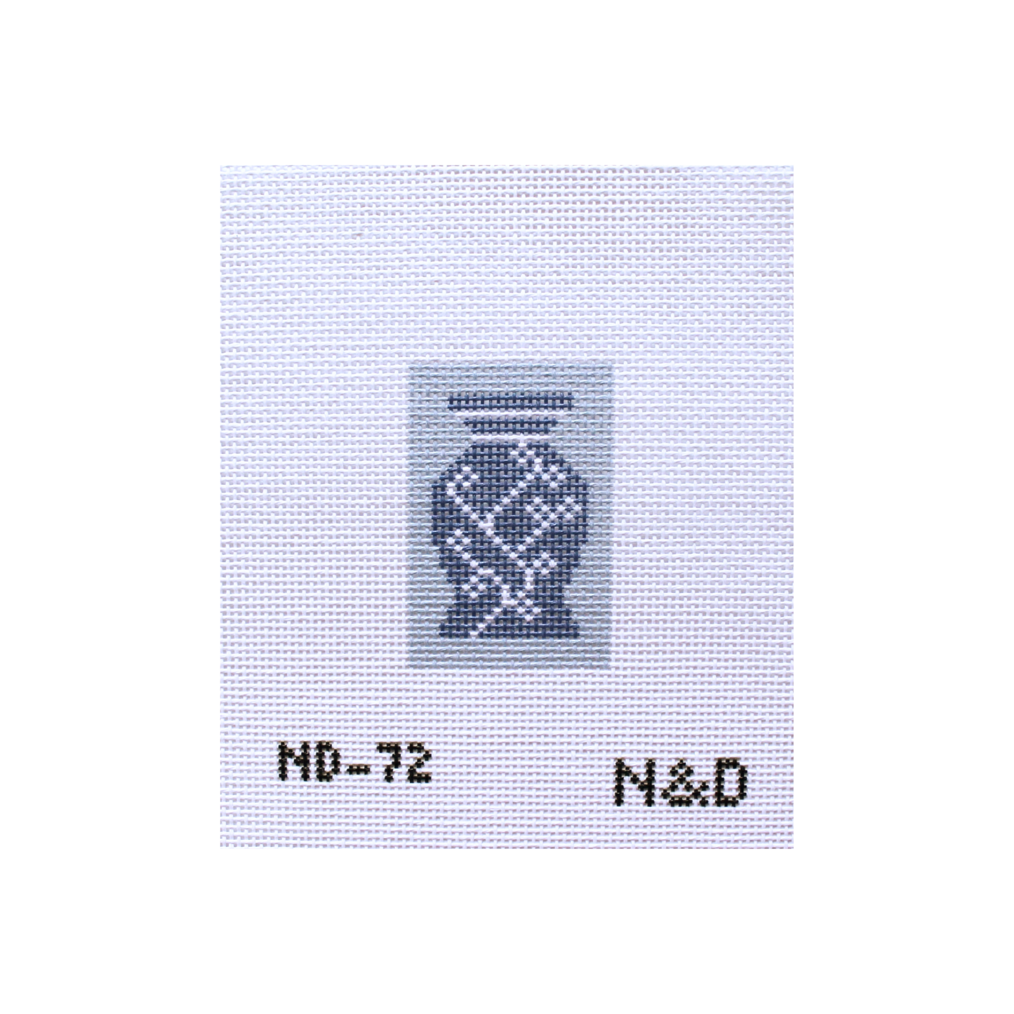 Blue and White Vase Luggage Tag Needlepoint Canvas
