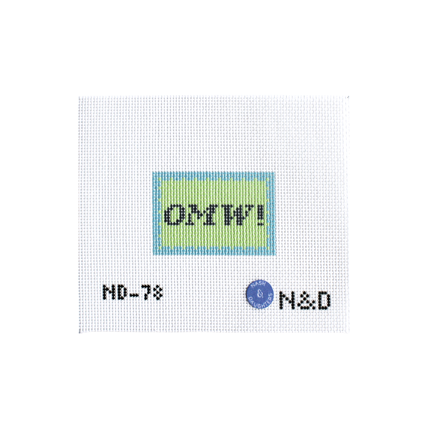 OMW! (On My Way) Luggage Tag Insert Needlepoint Canvas