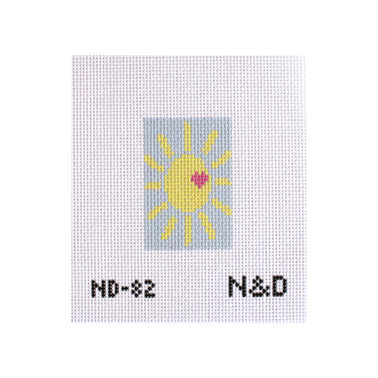 Sun Luggage Tag Insert Needlepoint Canvas