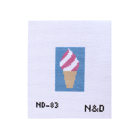 Twist Ice Cream Cone Luggage Tag Insert Needlepoint Canvas