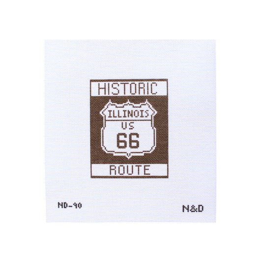 Illinois Route 66 Needlepoint Canvas