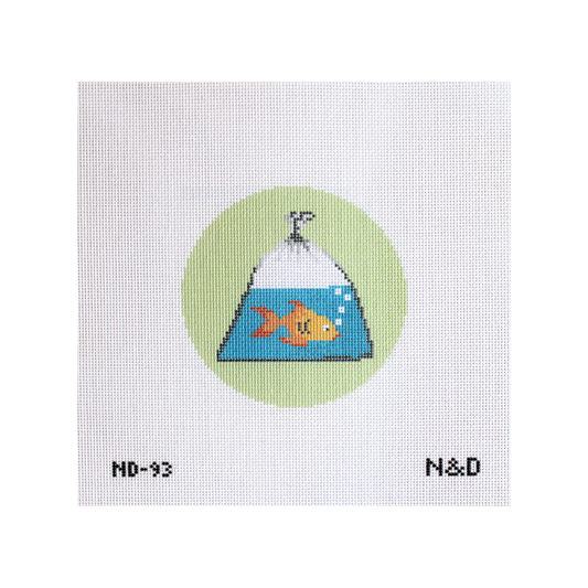 Pet Fish Round Needlepoint Canvas