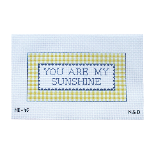 You Are My Sunshine Gingham Needlepoint Sign Canvas